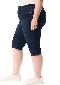 Plus Amanda Skimmer Denim Shorts