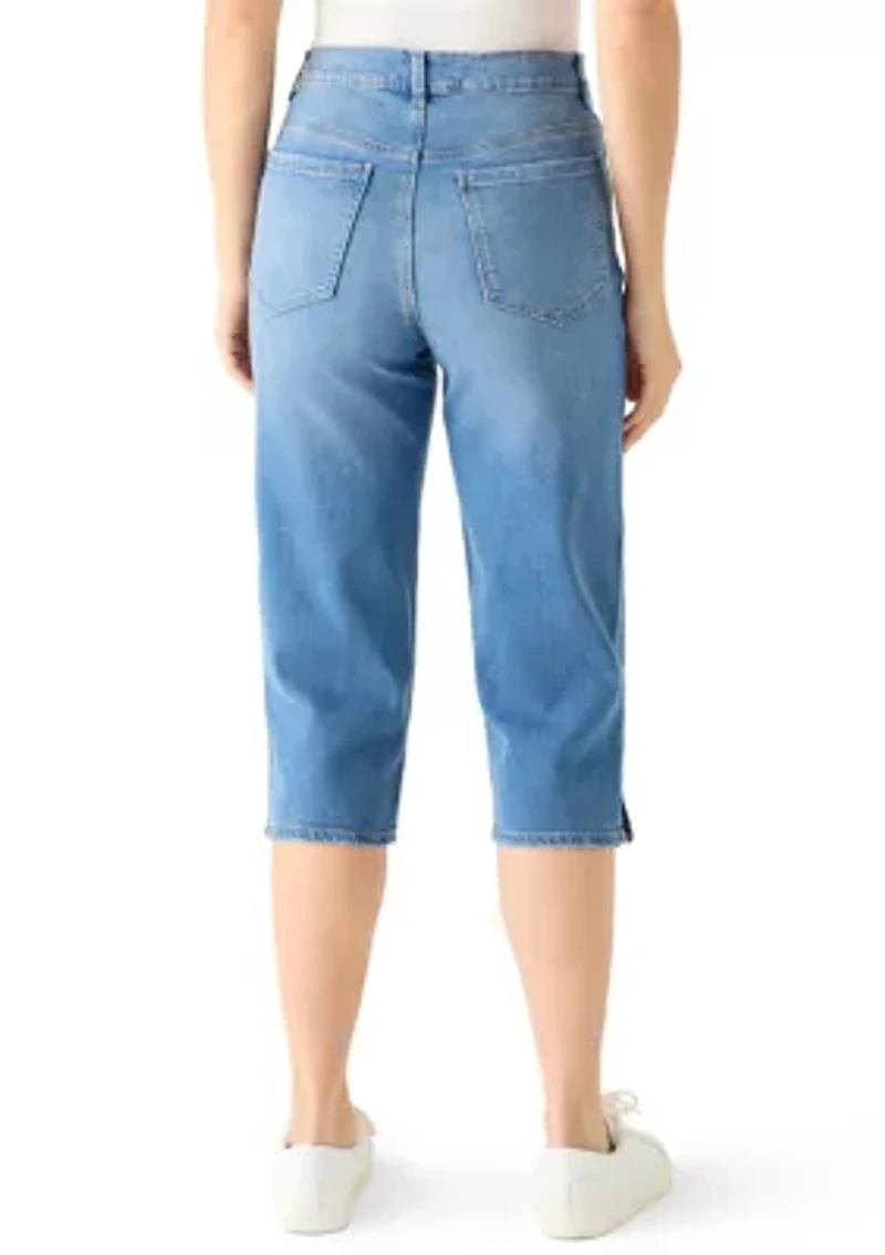 Women's Amanda Capri Jeans with Hem Slit
