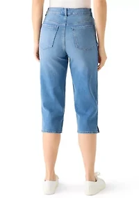 Women's Amanda Capri Jeans with Hem Slit
