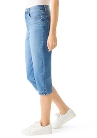 Women's Amanda Capri Jeans with Hem Slit