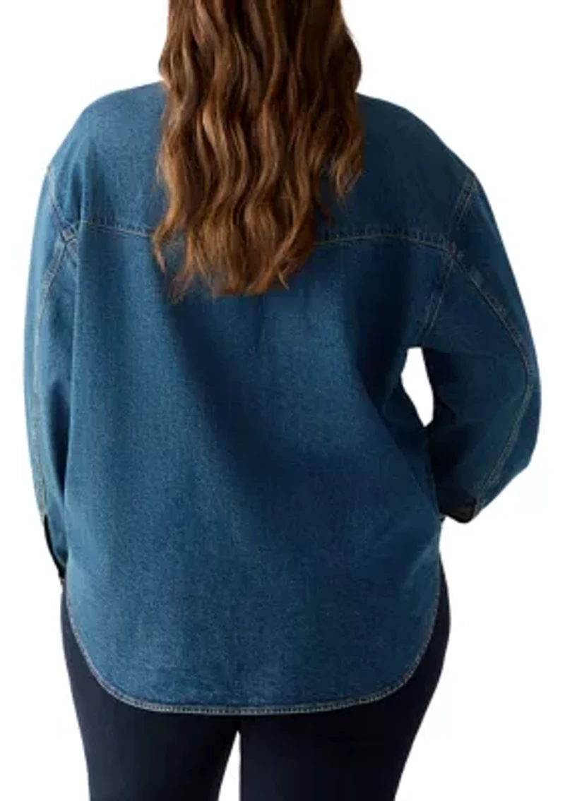 Plus Denim Shacket