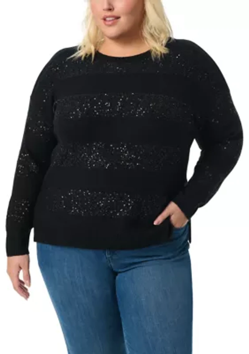 Plus Juliette Sequin Crew Sweater