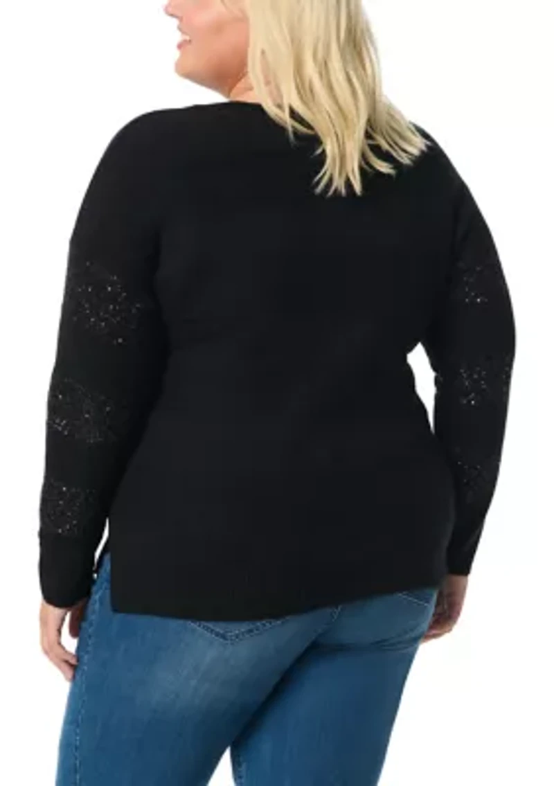 Plus Juliette Sequin Crew Sweater