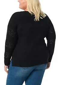 Plus Juliette Sequin Crew Sweater