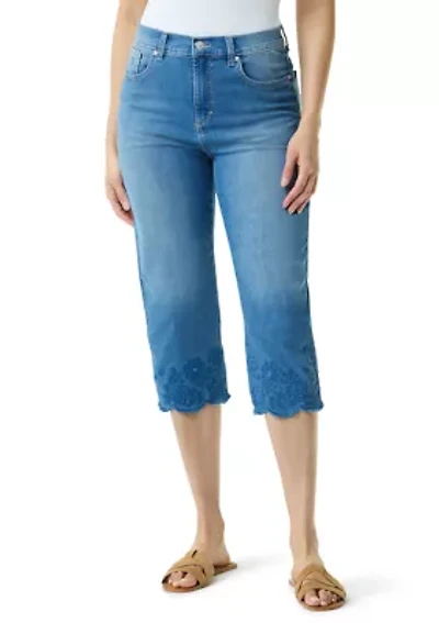 Women's Amanda Capri Pants with Embroidery
