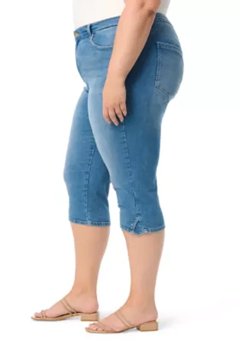 Plus Amanda Denim Capri Pants