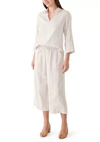 Women's Rainy Cropped Linen Pants