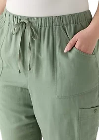 Plus Dobby Skimmer Cropped Pants