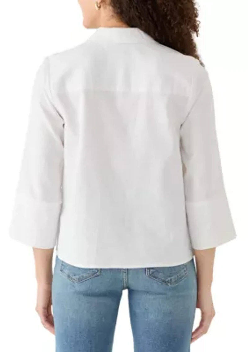 Petite Fallon Linen Top