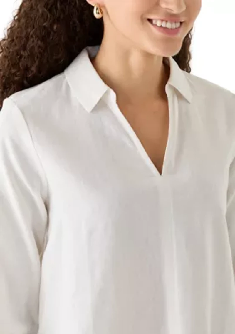 Petite Fallon Linen Top