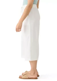 Petite Cropped Linen Pants