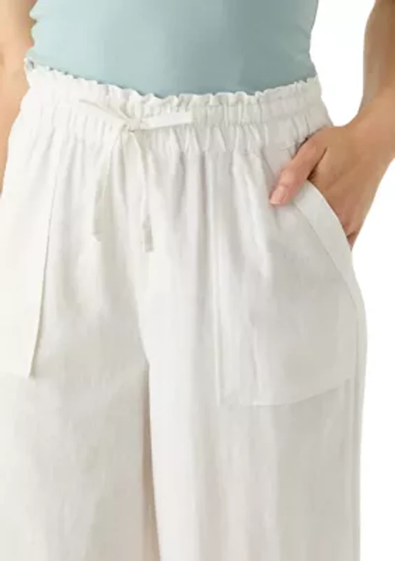 Petite Cropped Linen Pants