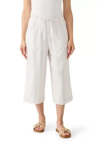 Petite Cropped Linen Pants