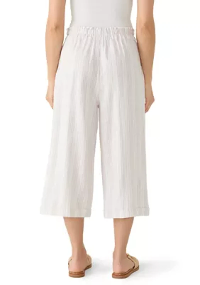 Petite Cropped Linen Pants