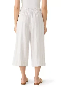 Petite Cropped Linen Pants
