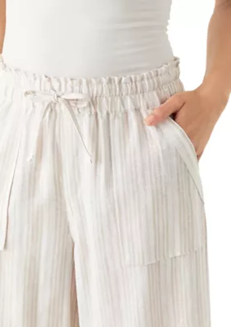 Petite Cropped Linen Pants