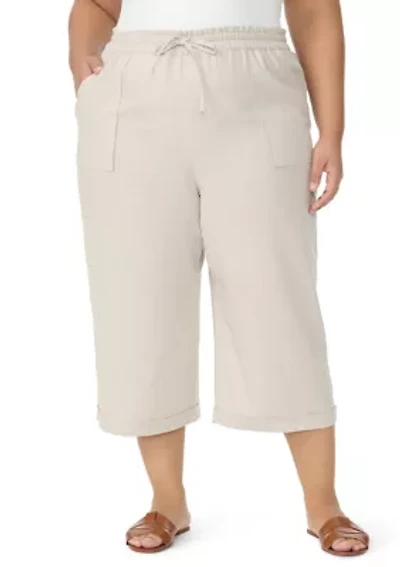 Plus Rainey Linen Capri Pants