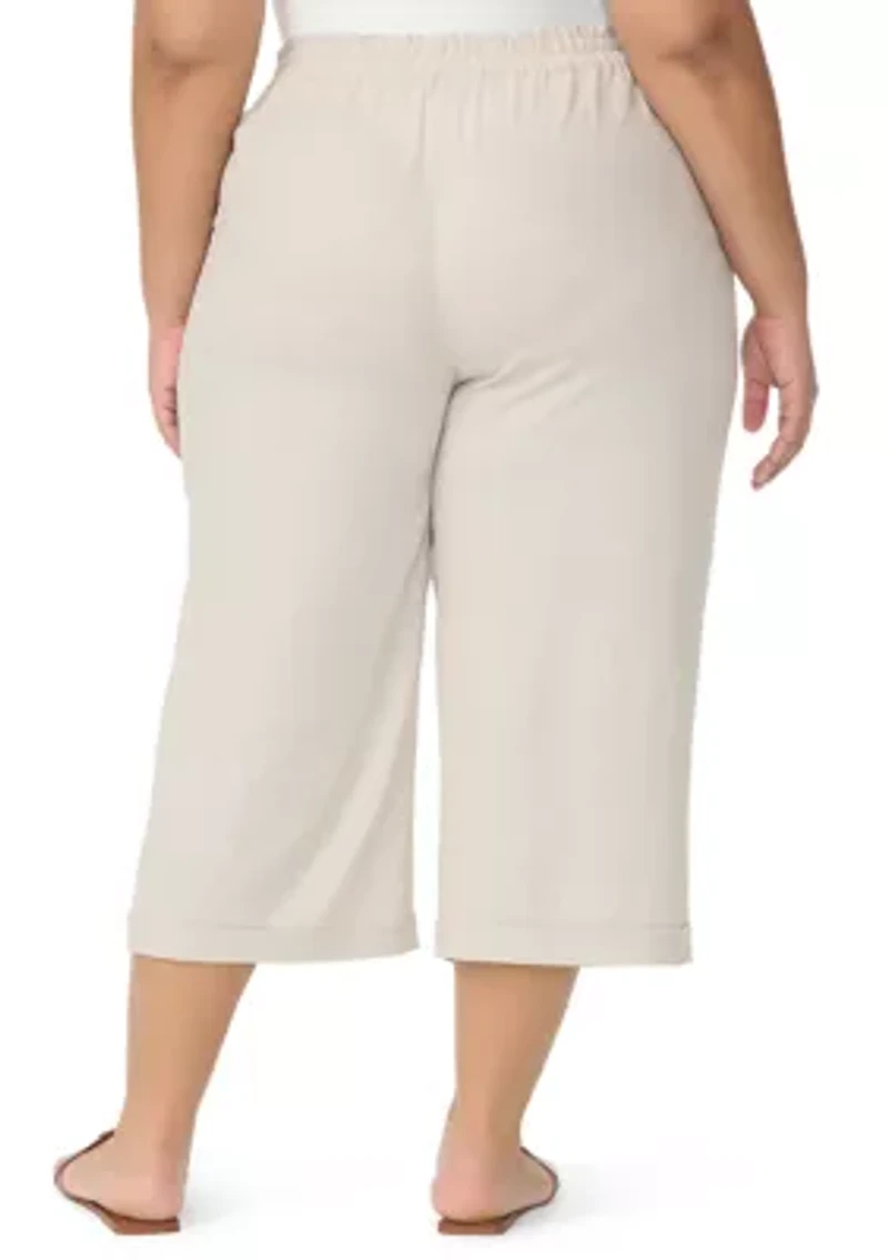 Plus Rainey Linen Capri Pants