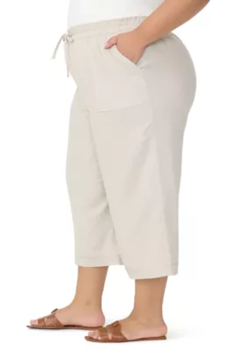 Plus Rainey Linen Capri Pants