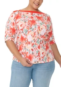 Plus Adalee Boatneck Knit Top