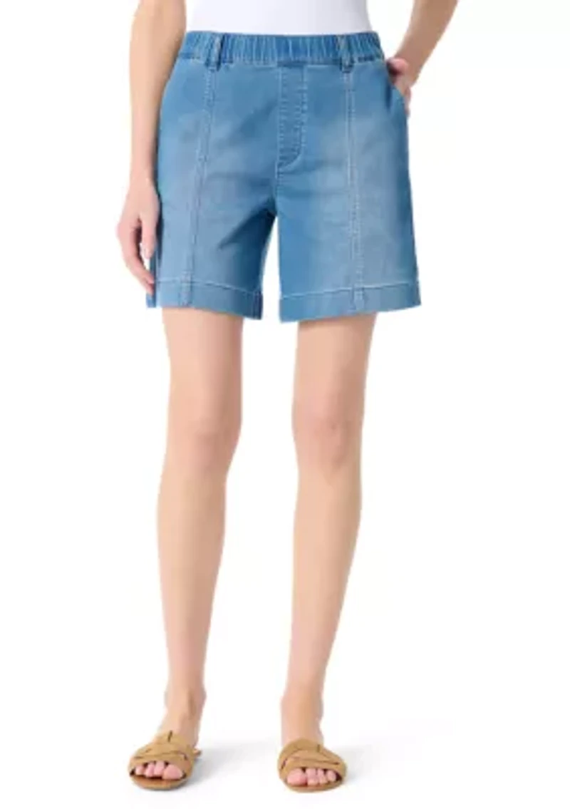 Petite Knit Seamed Shorts