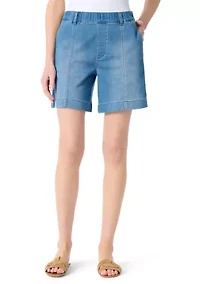 Petite Knit Seamed Shorts