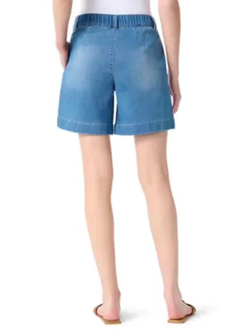 Petite Knit Seamed Shorts