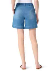 Petite Knit Seamed Shorts