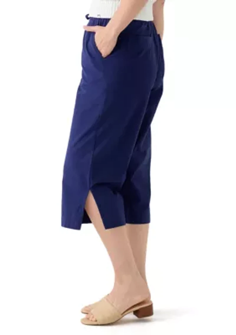 Women's Drawstring Cotton Capri Pants