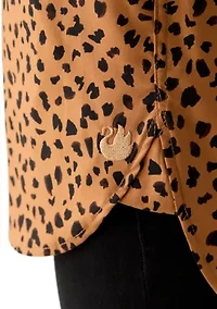 Petite Amanda Leopard Print Button Down Shirt