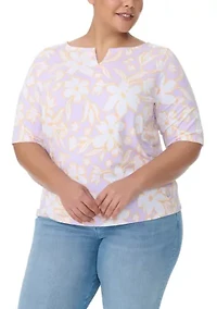 Plus Emory Split Neck Top