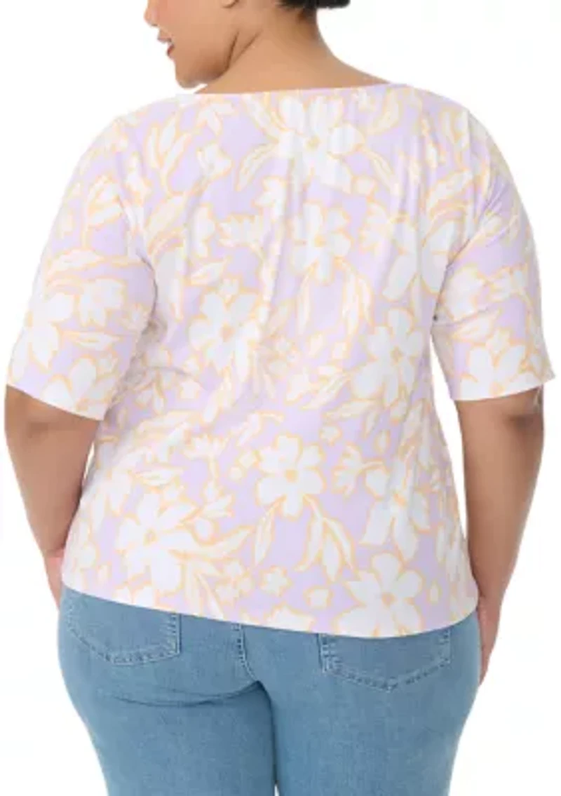 Plus Emory Split Neck Top