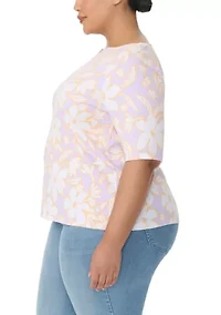 Plus Emory Split Neck Top