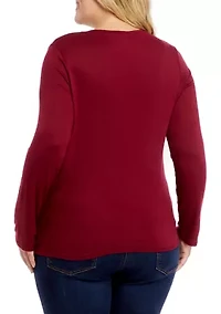 Plus Good Things Are Coming Knot Front Shirt