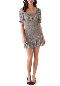 Women's Short Puff Sleeve Smocked Dress