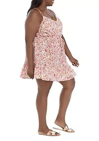 Plus Spaghetti Strap Floral Dress