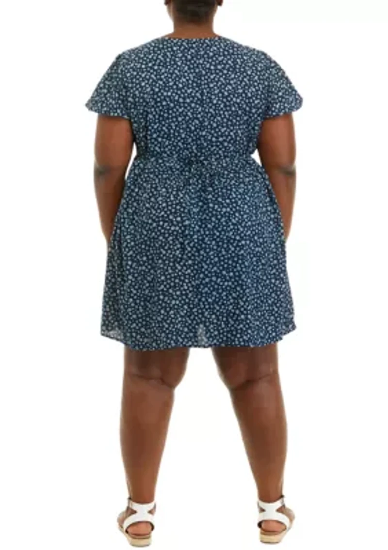Plus Short Sleeve Collar Dress