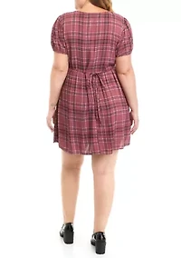 Plus Short Sleeve Collar Dress