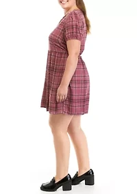 Plus Short Sleeve Collar Dress