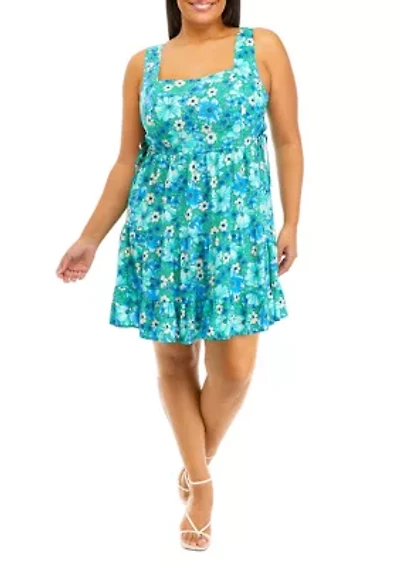 Plus Floral Tiered Dress