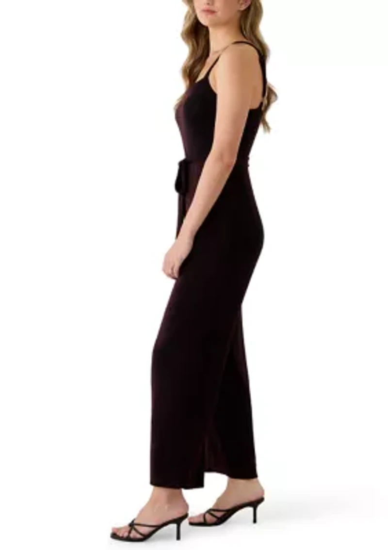 Women's Glitter Square Neck Jumpsuit
