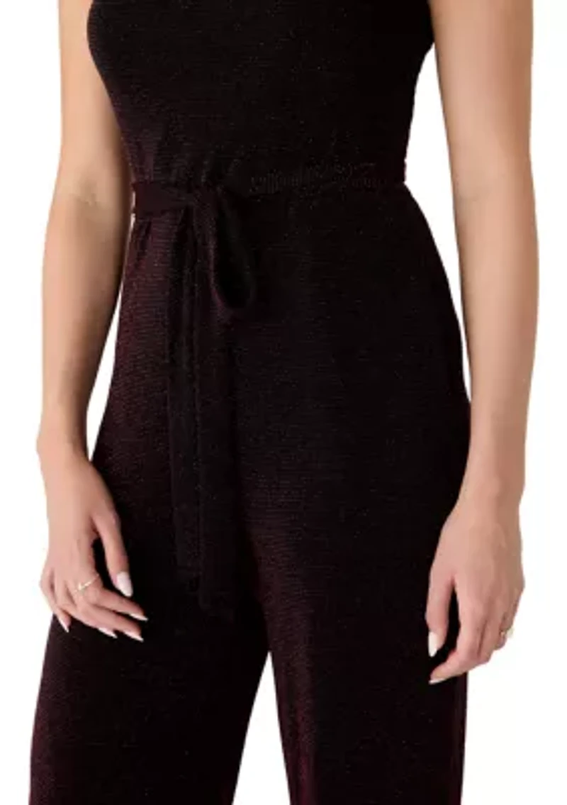 Women's Glitter Square Neck Jumpsuit