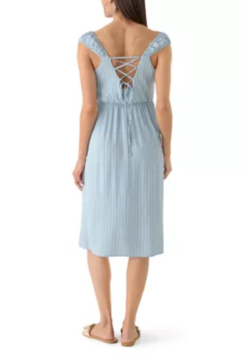 Women's Sleeveless Cross Back Midi Dress