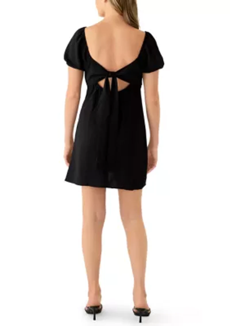 Women's Short Sleeve Emma Bow Back Mini Dress