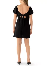 Women's Short Sleeve Emma Bow Back Mini Dress
