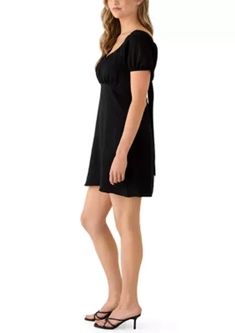 Women's Short Sleeve Emma Bow Back Mini Dress