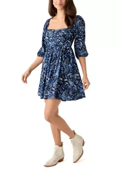 Women's 3/4 Sleeve Mini Dress
