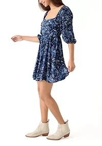 Women's 3/4 Sleeve Mini Dress