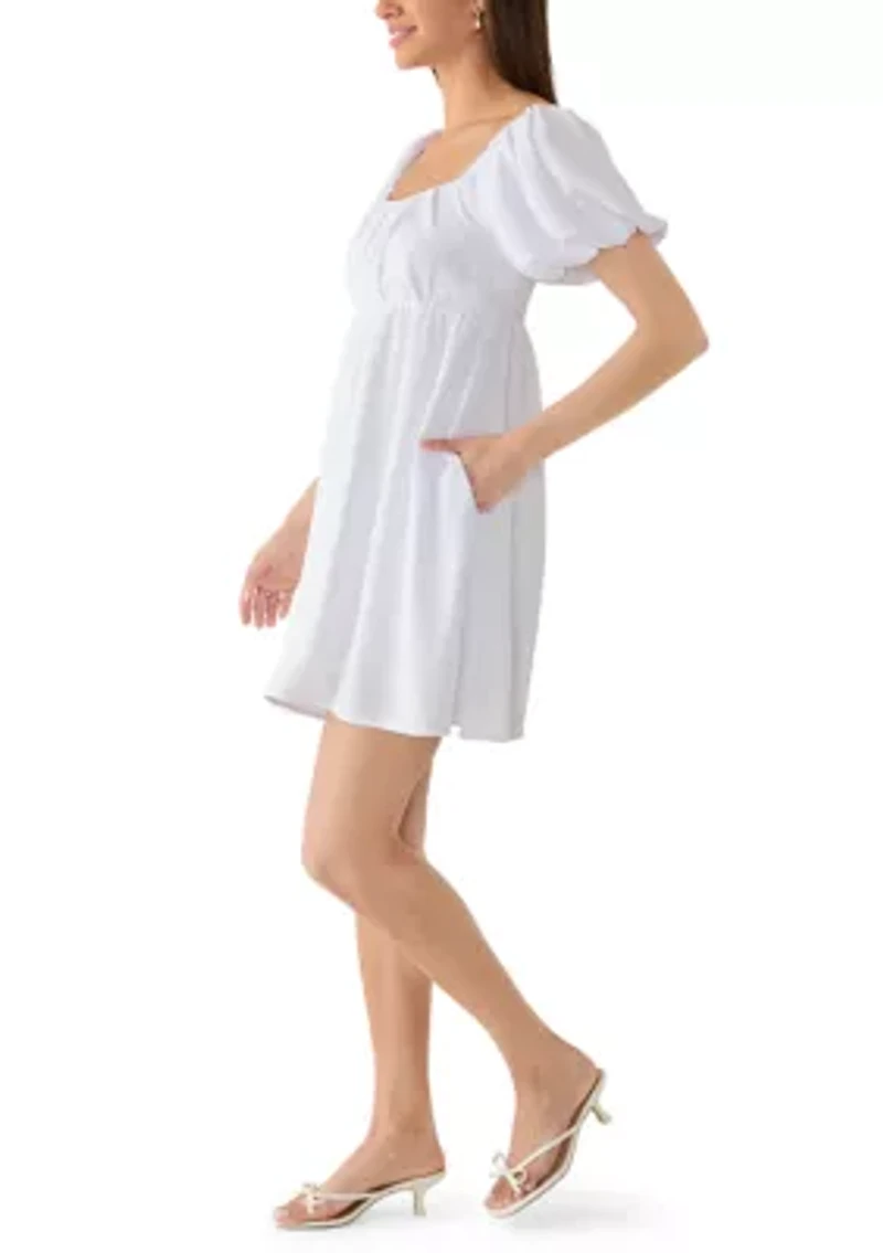 Women's Puff Sleeve Mini Dress