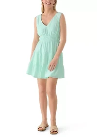 Women's V-Neck Cinch Tiered Dress